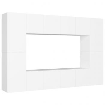 8-tlg. TV-Schrank-Set Weiß Holzwerkstoff