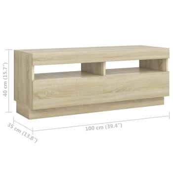 TV-Schrank mit LED-Leuchten Sonoma-Eiche 200x35x40 cm