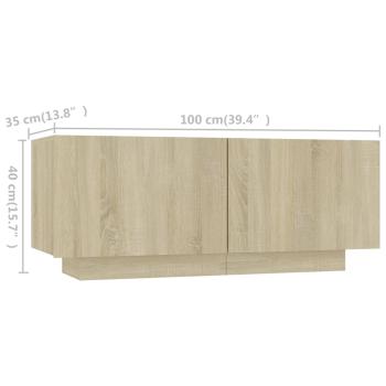 TV-Schrank mit LED-Leuchten Sonoma-Eiche 300x35x40 cm