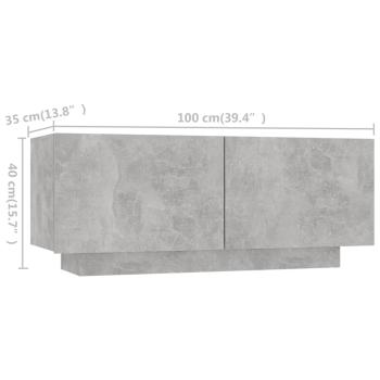 TV-Schrank mit LED-Leuchten Betongrau 300x35x40 cm