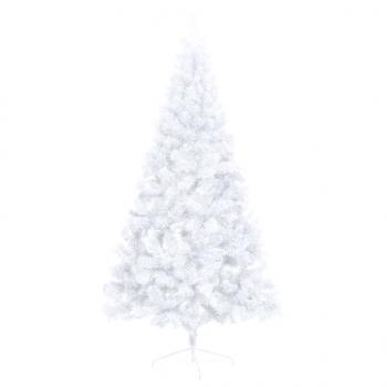 Künstlicher Halb-Weihnachtsbaum mit Ständer Weiß 150 cm PVC