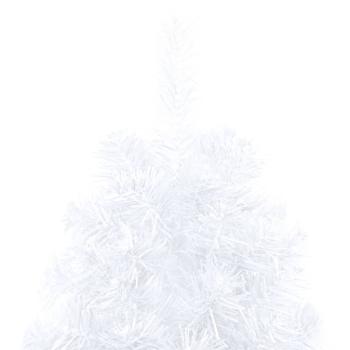 Künstlicher Halb-Weihnachtsbaum mit Ständer Weiß 180 cm PVC