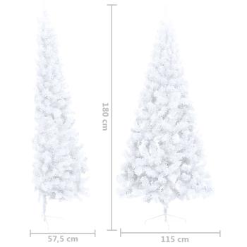 Künstlicher Halb-Weihnachtsbaum mit Ständer Weiß 180 cm PVC