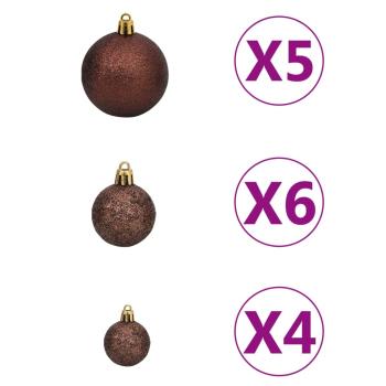 Künstlicher Weihnachtsbaum mit Beleuchtung & Kugeln Weiß 120 cm