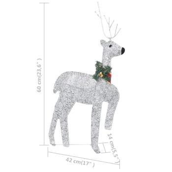 ARDEBO.de - LED-Rentier Schlitten Weihnachtsdeko 100 LEDs Outdoor Silbern