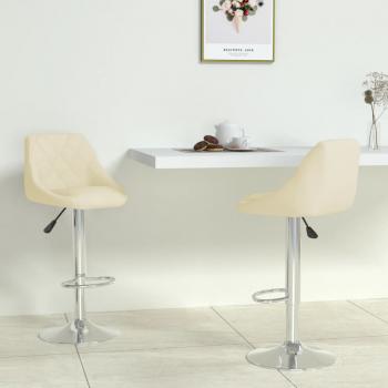 ARDEBO.de - Barhocker 2 Stk. Creme Kunstleder