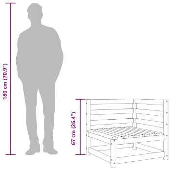 Garten-Ecksofas 2 Stk. Grau Massivholz Kiefer