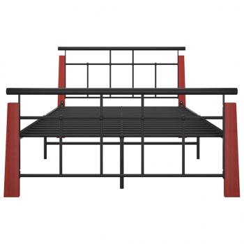 Bettgestell Metall und Massivholz Eiche 120x200 cm