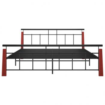 Bettgestell Metall und Massivholz Eiche 180x200 cm