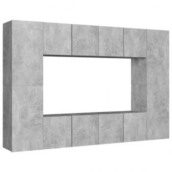 8-tlg. TV-Schrank-Set Betongrau Holzwerkstoff