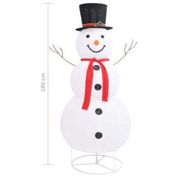 LED-Schneemann Weihnachtsfigur Luxus-Stoff 180 cm