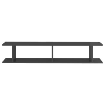 ARDEBO.de - Wandregale 2 Stk. Hochglanz-Grau 105x18x20 cm Holzwerkstoff