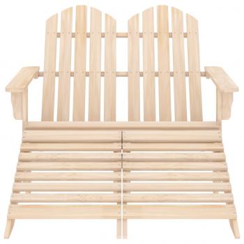 Adirondack-Gartenbank 2-Sitzer mit Fußteil Tannenholz
