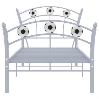 Einzelbett mit Fußball-Design Grau Metall 90x200 cm