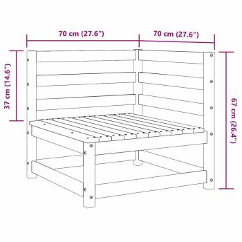 3-tlg. Garten-Lounge-Set Honigbraun Massivholz Kiefer