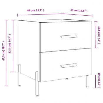 Nachttisch Betongrau 40x35x47,5 cm Holzwerkstoff