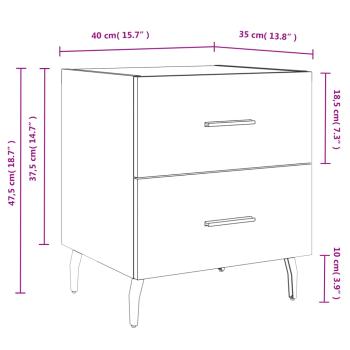 Nachttisch Betongrau 40x35x47,5 cm Holzwerkstoff