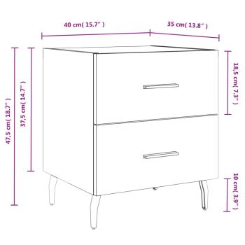 Nachttisch Grau Sonoma 40x35x47,5 cm Holzwerkstoff