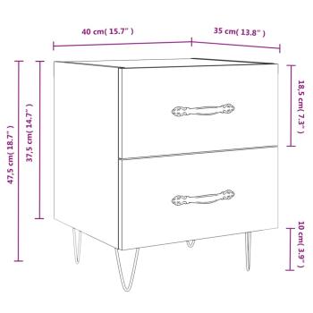 Nachttisch Braune Eiche 40x35x47,5 cm Holzwerkstoff