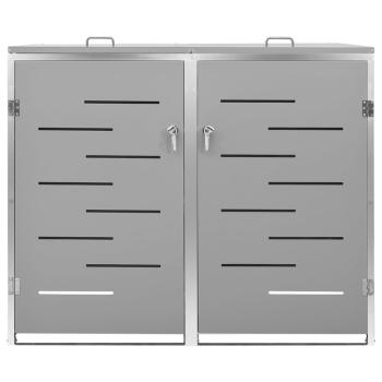 Mülltonnenbox für 2 Tonnen 138x77,5x115,5 cm Edelstahl