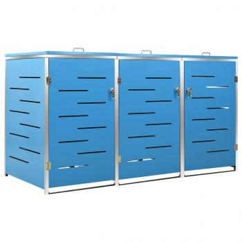Mülltonnenbox für 3 Tonnen 207x77,5x112,5 cm Edelstahl