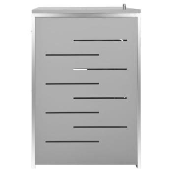 Mülltonnenbox für 4 Tonnen 276,5x77,5x115,5 cm Edelstahl