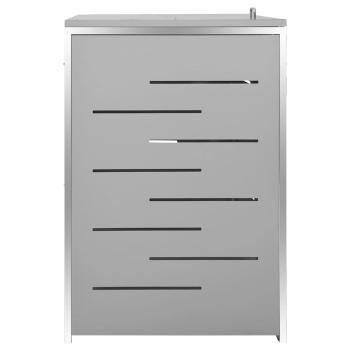 Mülltonnenbox für 4 Tonnen 276,5x77,5x115,5 cm Edelstahl