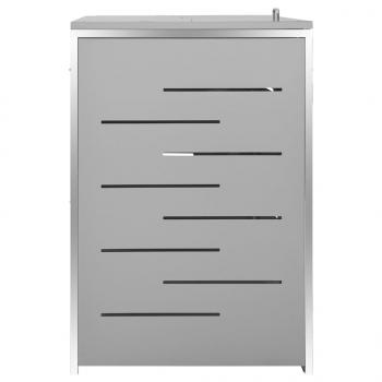 Mülltonnenbox für 4 Tonnen 276,5x77,5x115,5 cm Edelstahl