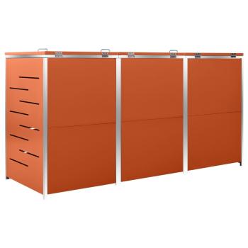 Mülltonnenbox für 3 Tonnen 207x77,5x115 cm Edelstahl