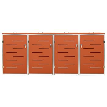 Mülltonnenbox für 4 Tonnen 276,5x77,5x115 cm Edelstahl