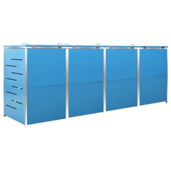 Mülltonnenbox für 4 Tonnen 276,5x77,5x115 cm Edelstahl