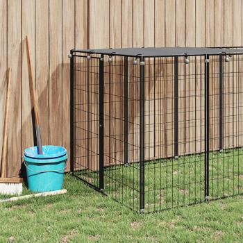 Hundezwinger Schwarz 330x110x110 cm Stahl