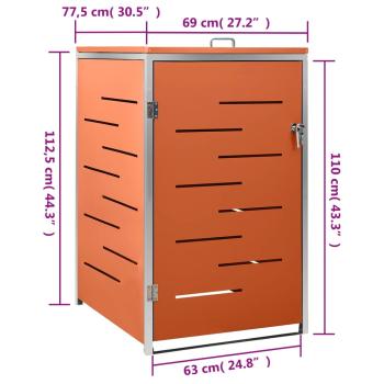 Mülltonnenbox für 1 Tonne 69x77,5x112,5 cm Edelstahl