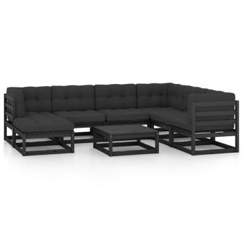 8-tlg. Garten-Lounge-Set mit Kissen Massivholz Kiefer
