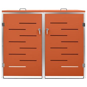 Mülltonnenbox für 2 Tonnen 138x77,5x115 cm Edelstahl