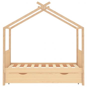 Kinderbett mit Schublade Massivholz Kiefer 80x160 cm
