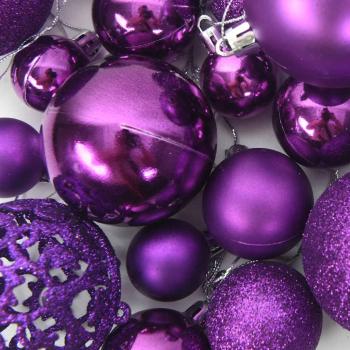 100-tlg. Weihnachtskugel-Set Lila