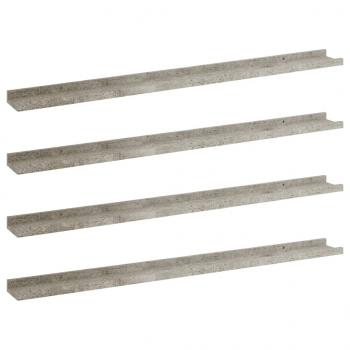 Wandregale 4 Stk. Betongrau 100x9x3 cm