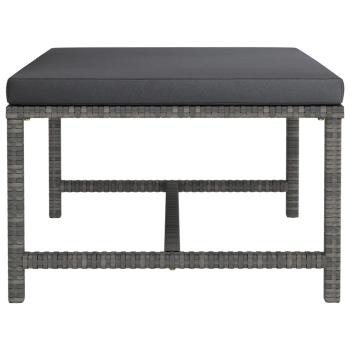 11-tlg. Garten-Lounge-Set mit Kissen Poly Rattan Grau