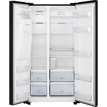 Hisense RS694N4TFE Side by Side Kühl-Gefrierkombination, 91 cm breit, 562 L, NoFrost, Crushed Ice + Eiswürfelbereiter, Wasserspender, Wassertank, schwarz