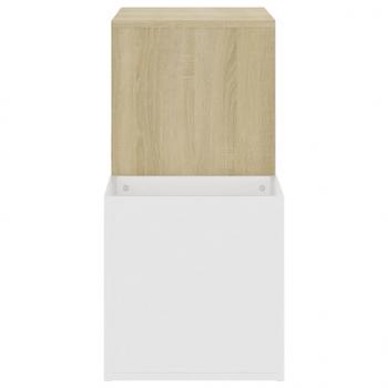 Flur-Schuhschrank Weiß Sonoma Eiche 105x35,5x70cm Holzwerkstoff