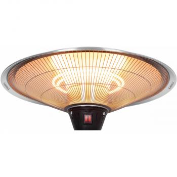 Eurom PD2101 XXL Elektrische Terrassenheizung, 2100W, IP44, 225cm Hoch, Silber (335545)
