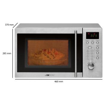 Clatronic MWG 778 U Unterbau Mikrowelle mit Grill, 800 W, 46 cm breit, 20 L, 1000W Grill, Edelstahl (253130)