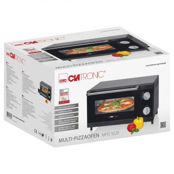 Clatronic MPO 3520 Multi Pizza-Ofen, 1000 W, 12 Liter Backraum, Ober- und Unterhitze, schwarz