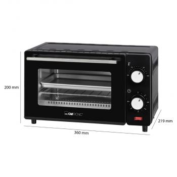 Clatronic MB 3746 Mini-Backofen, 650 W, 8 Liter Backraum, Ober- und Unterhitze, schwarz