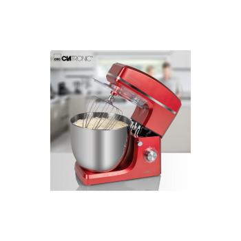 Clatronic KM 3765 Knetmaschine, 1500W, 8 Geschwindigkeitsstufen, 10 L Schüssel, Softanlauf, Sicherheitsschaltung, rot (263958)