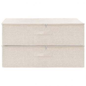 Aufbewahrungsboxen 2 Stk. Stoff 70x40x18 cm Creme
