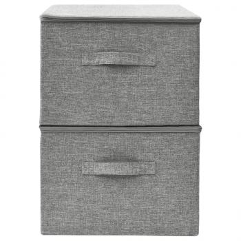 Aufbewahrungsboxen 2 Stk. Stoff 43x34x23 cm Grau