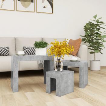 Satztische 3-tlg. Betongrau Holzwerkstoff