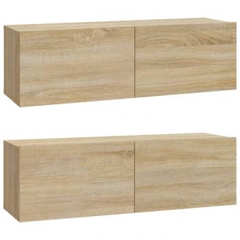 3-tlg. TV-Schrank-Set Sonoma-Eiche Holzwerkstoff